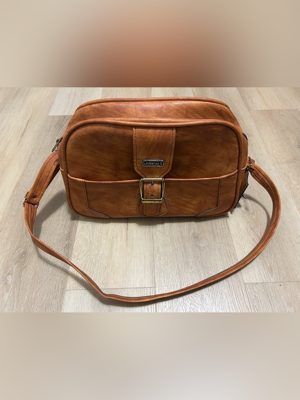 Vintage Laurentian Messenger Bag with Front Buckle